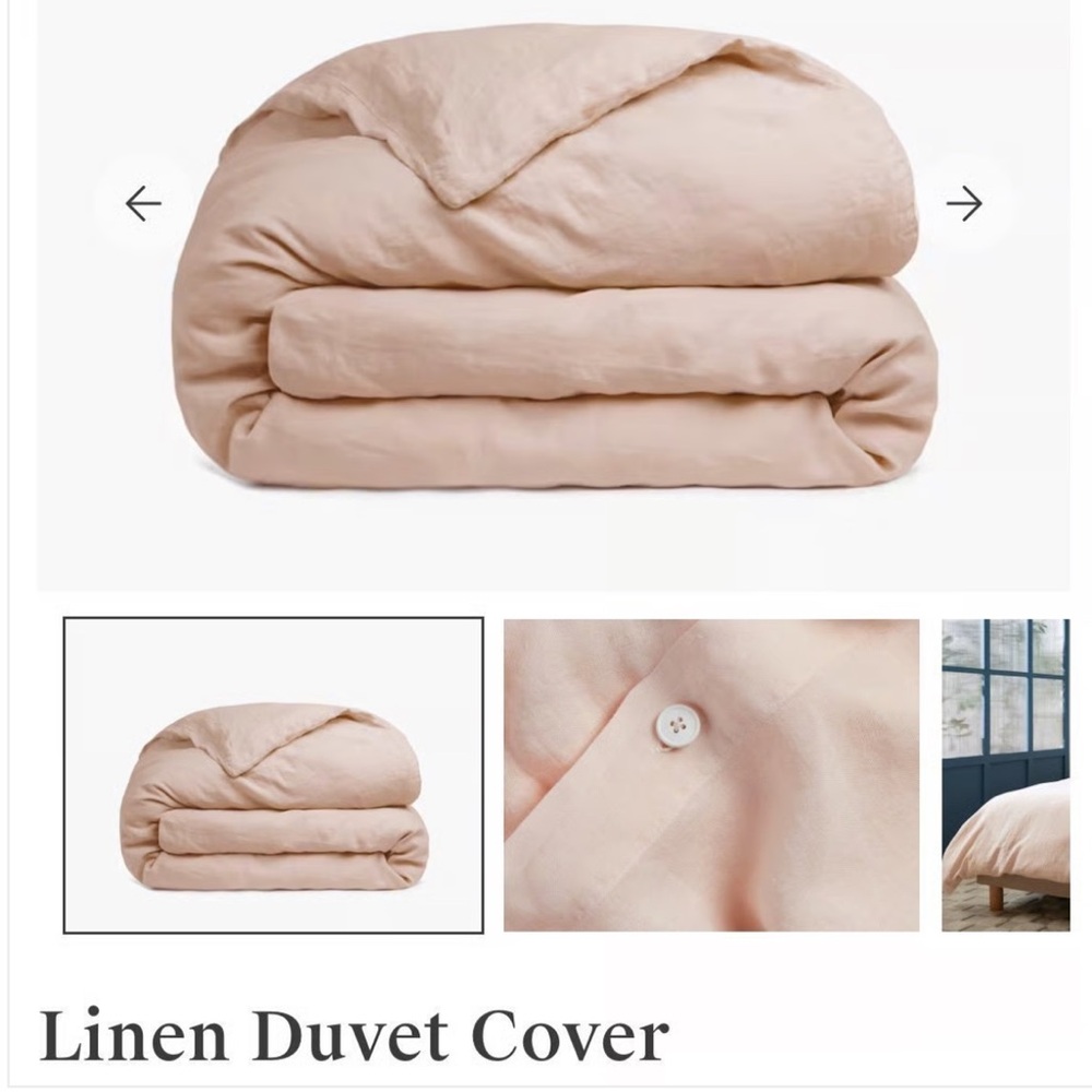 Parachute Home King/Cal King Linen Duvet Cover in Color Melon